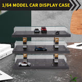 Maxbell 1/64 Diecast Car Display Case Protection for Toy Cars Model Collectors Gifts Black 3 Tiers