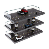Maxbell 1/64 Diecast Car Display Case Protection for Toy Cars Model Collectors Gifts Black 3 Tiers