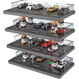 Maxbell 1/64 Diecast Car Display Case Protection for Toy Cars Model Collectors Gifts Black 4 Tiers