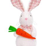 Maxbell Easter Bunny Doll 11x23cm Desktop Decor Plush Toy for Kitchen Home Farmhouse holding carrot