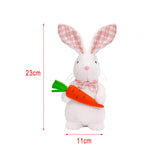 Maxbell Easter Bunny Doll 11x23cm Desktop Decor Plush Toy for Kitchen Home Farmhouse holding carrot