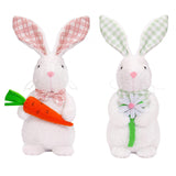 Maxbell Easter Bunny Doll 11x23cm Desktop Decor Plush Toy for Kitchen Home Farmhouse holding carrot