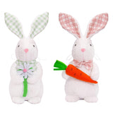Maxbell Easter Bunny Doll 11x23cm Desktop Decor Plush Toy for Kitchen Home Farmhouse holding carrot