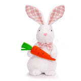 Maxbell Easter Bunny Doll 11x23cm Desktop Decor Plush Toy for Kitchen Home Farmhouse holding carrot