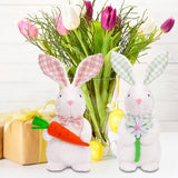Maxbell Easter Bunny Doll 11x23cm Desktop Decor Plush Toy for Kitchen Home Farmhouse holding carrot