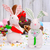 Maxbell Easter Bunny Doll 11x23cm Desktop Decor Plush Toy for Kitchen Home Farmhouse holding carrot