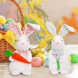 Maxbell Easter Bunny Doll 11x23cm Desktop Decor Plush Toy for Kitchen Home Farmhouse holding carrot