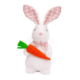 Maxbell Easter Bunny Doll 11x23cm Desktop Decor Plush Toy for Kitchen Home Farmhouse holding carrot