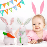 Maxbell Easter Bunny Doll 11x23cm Desktop Decor Plush Toy for Kitchen Home Farmhouse holding carrot