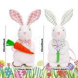 Maxbell Easter Bunny Doll 11x23cm Desktop Decor Plush Toy for Kitchen Home Farmhouse holding carrot