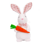 Maxbell Easter Bunny Doll 11x23cm Desktop Decor Plush Toy for Kitchen Home Farmhouse holding carrot