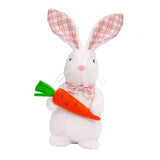 Maxbell Easter Bunny Doll 11x23cm Desktop Decor Plush Toy for Kitchen Home Farmhouse holding carrot