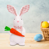 Maxbell Easter Bunny Doll 11x23cm Desktop Decor Plush Toy for Kitchen Home Farmhouse holding carrot