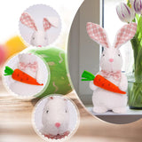 Maxbell Easter Bunny Doll 11x23cm Desktop Decor Plush Toy for Kitchen Home Farmhouse holding carrot