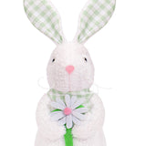 Maxbell Easter Bunny Doll 11x23cm Desktop Decor Plush Toy for Kitchen Home Farmhouse holding flower