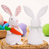 Maxbell Easter Bunny Doll 11x23cm Desktop Decor Plush Toy for Kitchen Home Farmhouse holding flower