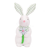 Maxbell Easter Bunny Doll 11x23cm Desktop Decor Plush Toy for Kitchen Home Farmhouse holding flower