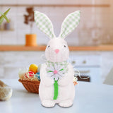 Maxbell Easter Bunny Doll 11x23cm Desktop Decor Plush Toy for Kitchen Home Farmhouse holding flower