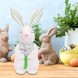 Maxbell Easter Bunny Doll 11x23cm Desktop Decor Plush Toy for Kitchen Home Farmhouse holding flower