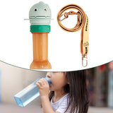 Maxbell No Spilling Water Bottle Caps with Straw Straw Cover Bottle Cap for Car Infants Green With Strap