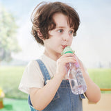 Maxbell No Spilling Water Bottle Caps with Straw Straw Cover Bottle Cap for Car Infants Green With Strap
