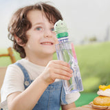 Maxbell No Spilling Water Bottle Caps with Straw Straw Cover Bottle Cap for Car Infants Green With Strap