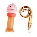 Maxbell No Spilling Water Bottle Caps with Straw Straw Cover Bottle Cap for Car Infants Pink With Strap