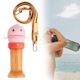 Maxbell No Spilling Water Bottle Caps with Straw Straw Cover Bottle Cap for Car Infants Pink With Strap