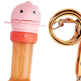 Maxbell No Spilling Water Bottle Caps with Straw Straw Cover Bottle Cap for Car Infants Pink With Strap
