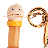 Maxbell No Spilling Water Bottle Caps with Straw Straw Cover Bottle Cap for Car Infants Yellow With Strap