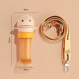 Maxbell No Spilling Water Bottle Caps with Straw Straw Cover Bottle Cap for Car Infants Yellow With Strap