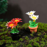 Maxbell 4 Pieces Mini Potted Plant Decoration Miniature Dollhouse Flowers 1 12 Scale