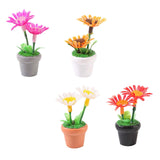 Maxbell 4 Pieces Mini Potted Plant Decoration Miniature Dollhouse Flowers 1 12 Scale