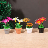 Maxbell 4 Pieces Mini Potted Plant Decoration Miniature Dollhouse Flowers 1 12 Scale