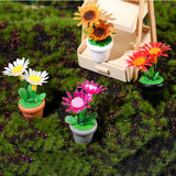 Maxbell 4 Pieces Mini Potted Plant Decoration Miniature Dollhouse Flowers 1 12 Scale