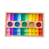 Maxbell Building Blocks Set for Kids Acrylic Cubes Stacking Game for Girls Kids Boys 35pcs