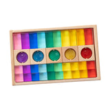 Maxbell Building Blocks Set for Kids Acrylic Cubes Stacking Game for Girls Kids Boys 35pcs