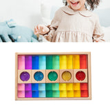 Maxbell Building Blocks Set for Kids Acrylic Cubes Stacking Game for Girls Kids Boys 35pcs