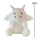 Maxbell Soft Cartoon Flying Dragon Pillow Doll for Living Room Spring Festival Couch White