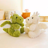 Maxbell Soft Cartoon Flying Dragon Pillow Doll for Living Room Spring Festival Couch White