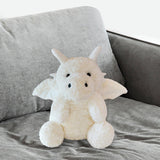 Maxbell Soft Cartoon Flying Dragon Pillow Doll for Living Room Spring Festival Couch White