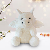 Maxbell Soft Cartoon Flying Dragon Pillow Doll for Living Room Spring Festival Couch White