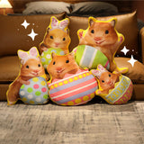 Maxbell Easter Bunny Throw Pillow Easter Decorative Pillows for Festive Gift Bedroom Pink 35cm