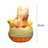Maxbell Easter Bunny Throw Pillow Easter Decorative Pillows for Festive Gift Bedroom Yellow 35cm