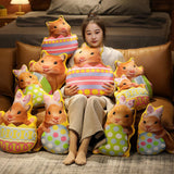 Maxbell Easter Bunny Throw Pillow Easter Decorative Pillows for Festive Gift Bedroom Yellow 35cm