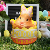 Maxbell Easter Bunny Throw Pillow Easter Decorative Pillows for Festive Gift Bedroom Yellow 35cm