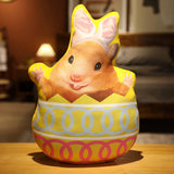 Maxbell Easter Bunny Throw Pillow Easter Decorative Pillows for Festive Gift Bedroom Yellow 45cm