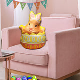 Maxbell Easter Bunny Throw Pillow Easter Decorative Pillows for Festive Gift Bedroom Yellow 45cm