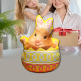 Maxbell Easter Bunny Throw Pillow Easter Decorative Pillows for Festive Gift Bedroom Yellow 45cm