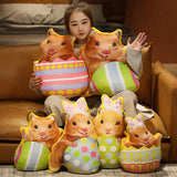 Maxbell Easter Bunny Throw Pillow Easter Decorative Pillows for Festive Gift Bedroom Striped 45cm